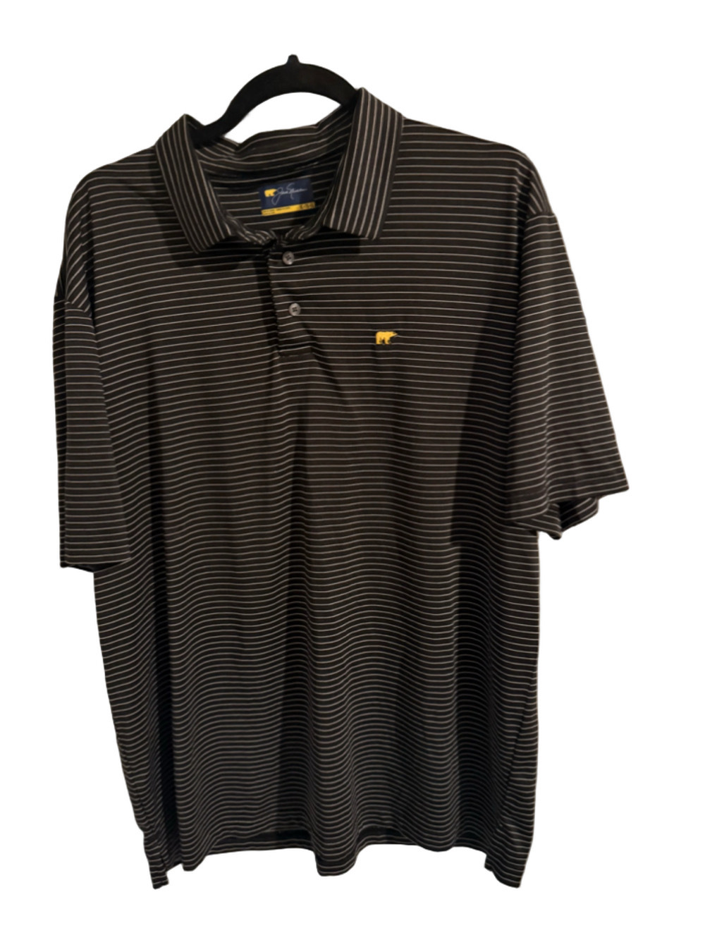 Jack Nicklaus Black & White Striped Golf Polo Shirt – Men’s XL